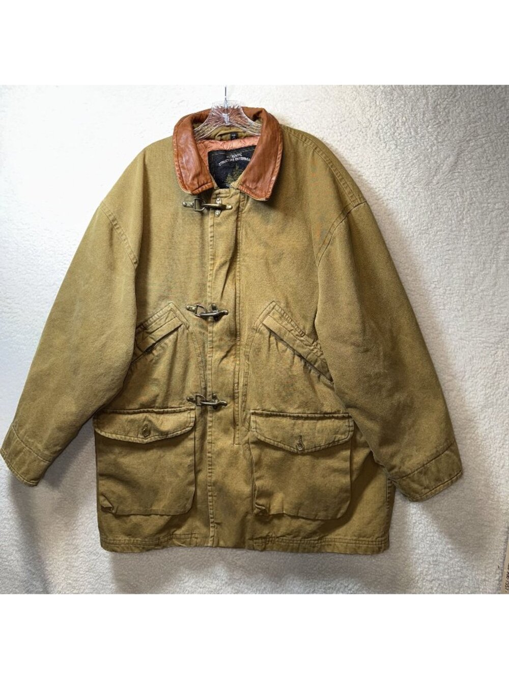 Vintage Structure Mens XL Canvas Jacket Toggle Lobster Fireman Clasps